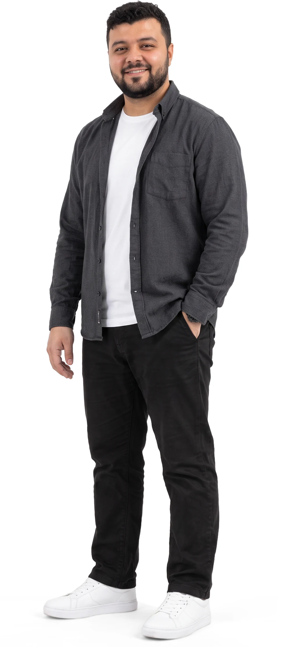Basel Dalloul standing, hand in pocket